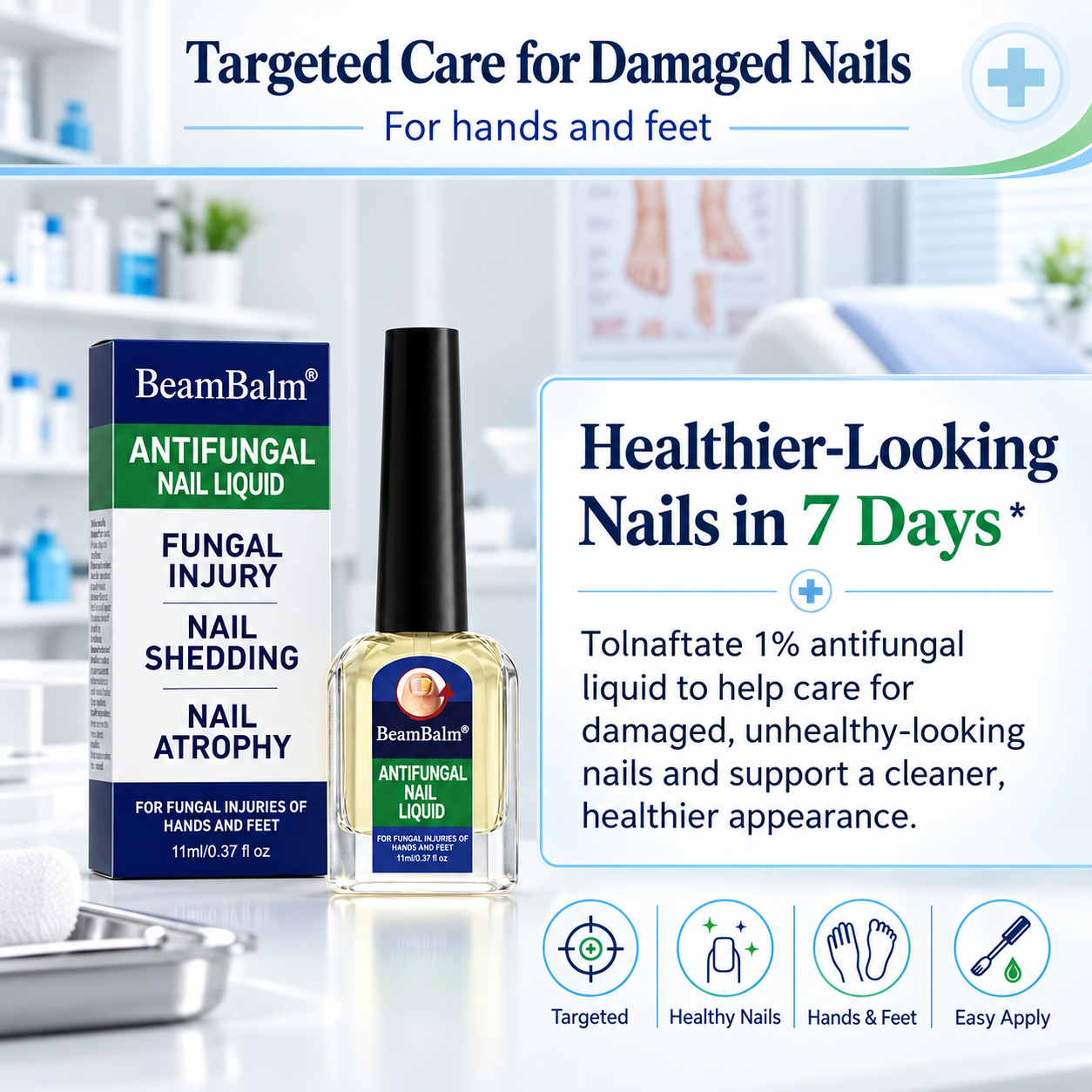 BeamBalm® Tolnaftate Antifungal Nail Treatment – Results in 7 Days, Dermatologist-Recommended