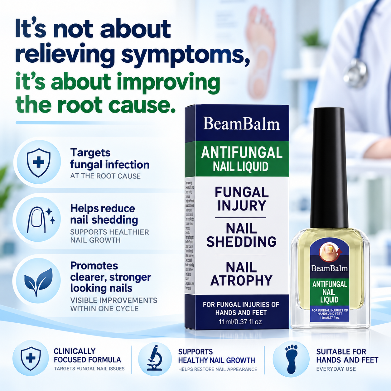BeamBalm® Tolnaftate Antifungal Nail Treatment – Results in 7 Days, Dermatologist-Recommended