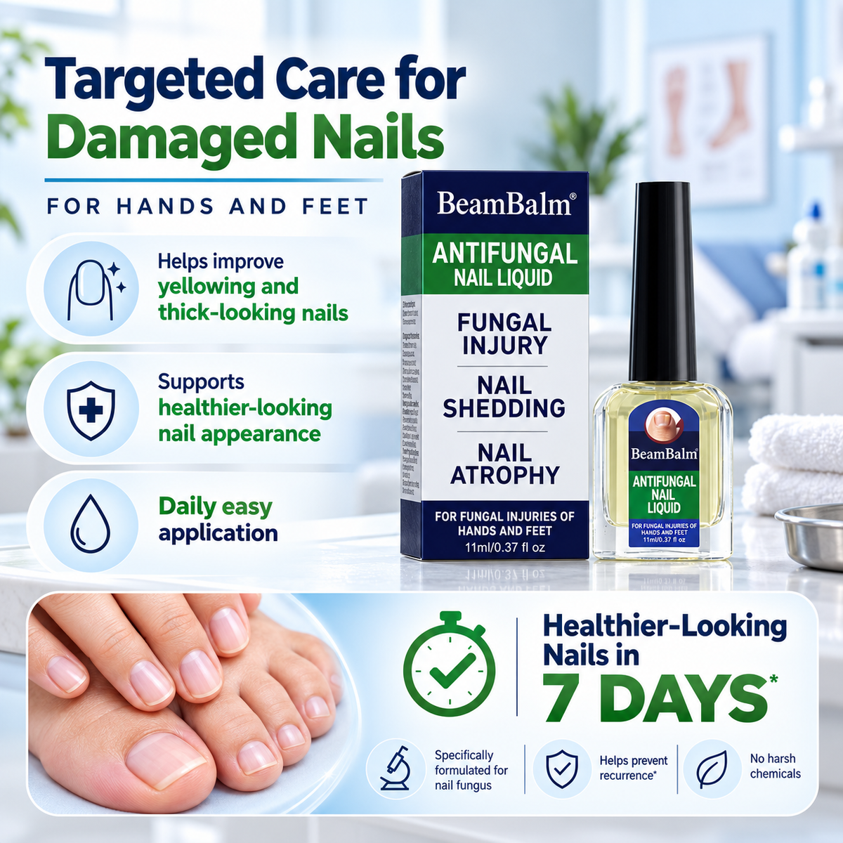 BeamBalm® Tolnaftate Antifungal Nail Treatment – Results in 7 Days, Dermatologist-Recommended