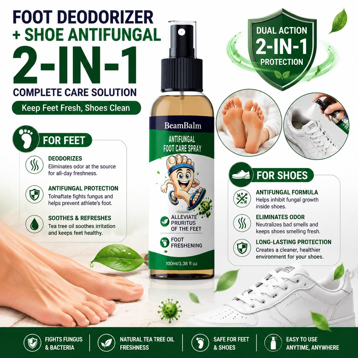 BeamBalm® Tolnaftate Antifungal Foot Spray