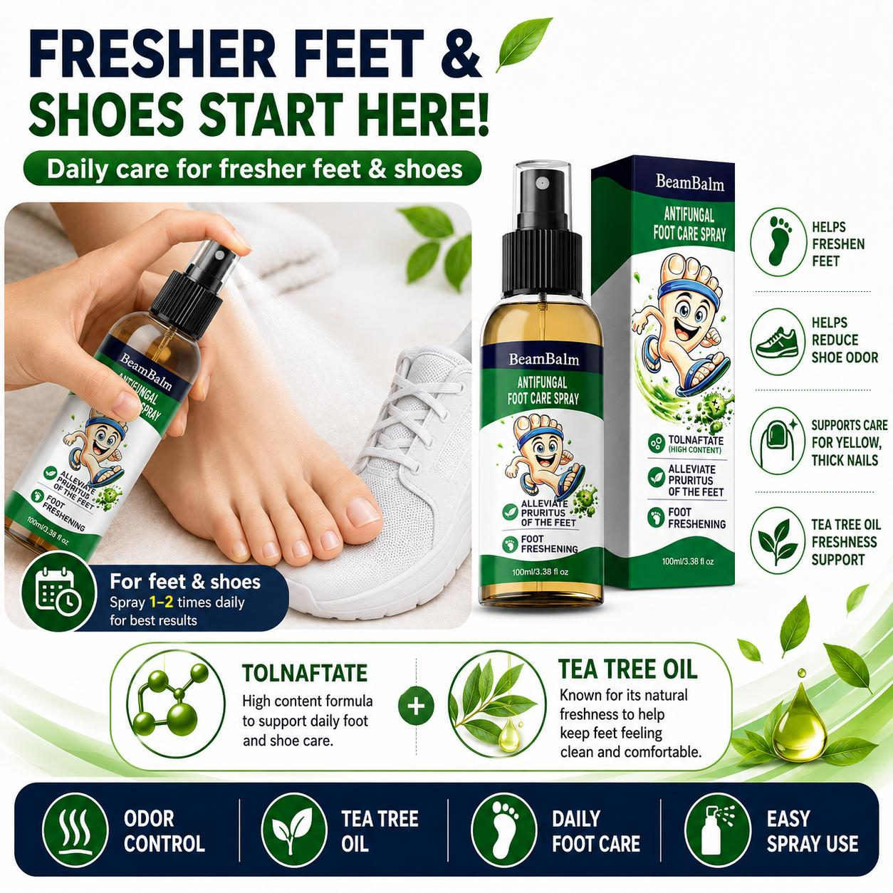 BeamBalm® Tolnaftate Antifungal Foot Spray