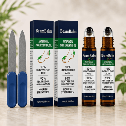 Sérum Roller Antifúngico Premium (10ml) | 10% Ácido Undecilénico, 90% Aceite de Árbol de Té de Alta Concentración | Sérum para el Cuidado de las Uñas con Problemas Fúngicos | Apto para Hombres y Mujeres.