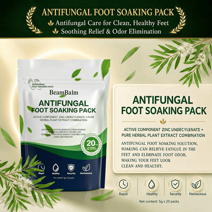 Paquete de remojo de pies antifúngico BeamBalm con 20 sobres de hierbas para remojar los pies, mantenerlos saludables y limpios, y aliviar el mal olor