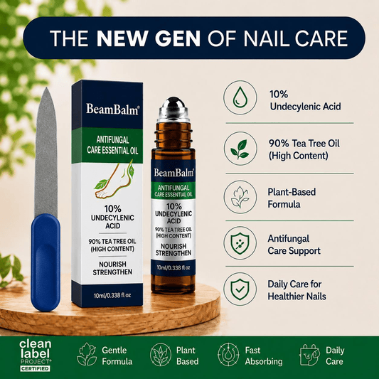 Sérum Roller Antifúngico Premium (10ml) | 10% Ácido Undecilénico, 90% Aceite de Árbol de Té de Alta Concentración | Sérum para el Cuidado de las Uñas con Problemas Fúngicos | Apto para Hombres y Mujeres.